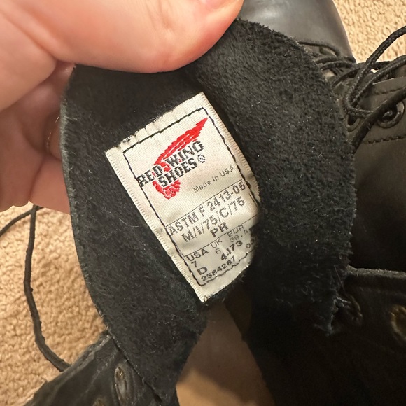 Red Wing Steel Toe Boots Black Leather - Picture 2 of 5